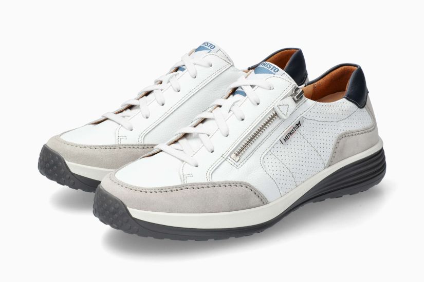 Baskets Sacco Blanc Chaussures hommes Marque Mephisto Shop Nouvelle collection printemps été 2024 Magasins Belgique Liège Eupen