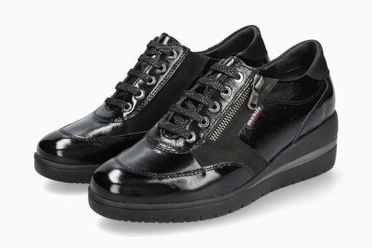 Molières Mobils Patrizia Noir Vernis Chaussures femmes Marque Mephisto Shop Nouvelle collection automne hiver 2024 Magasins Belgique Liège Eupen