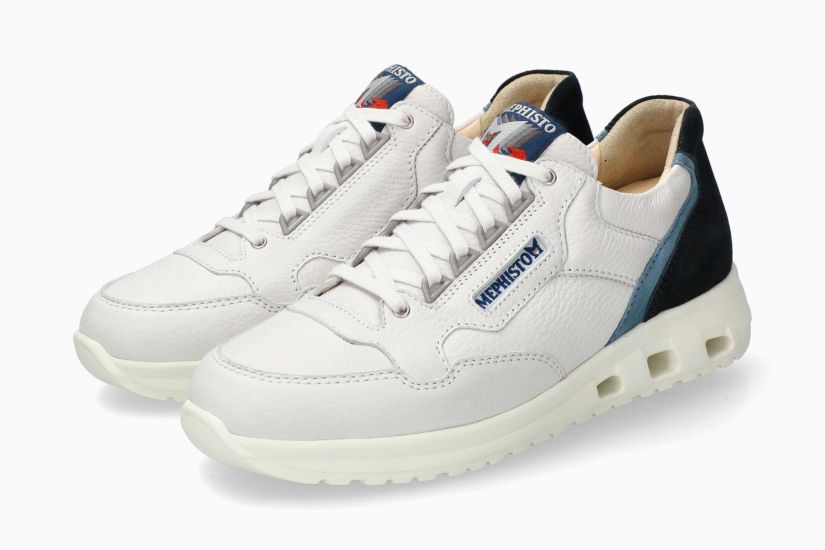 Baskets Jansen Blanc Chaussures cuir confortable hommes Marque Mephisto Shop Nouvelle collection Printemps/été 2025 Magasins Belgique Liège Eupen