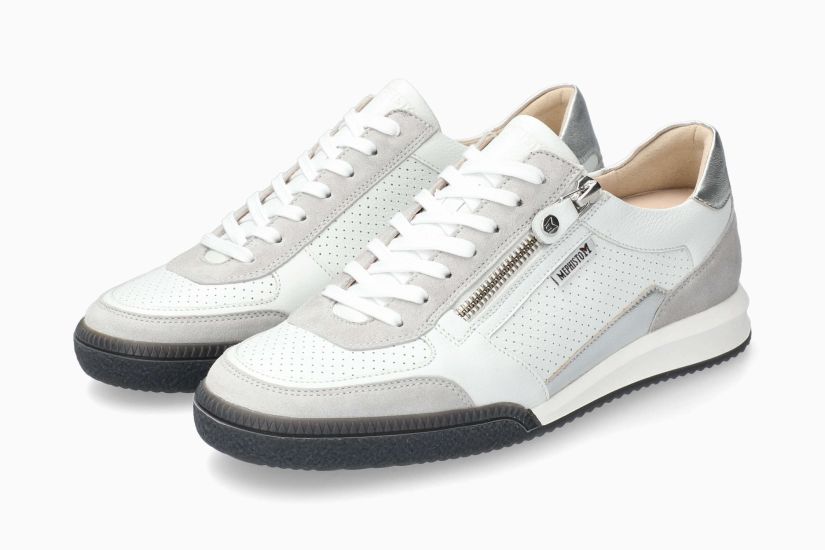 Baskets Walie Blanc Chaussures cuir confortable femmes Marque Mephisto Shop Nouvelle collection Printemps/été 2025 Magasins Belgique Liège Eupen