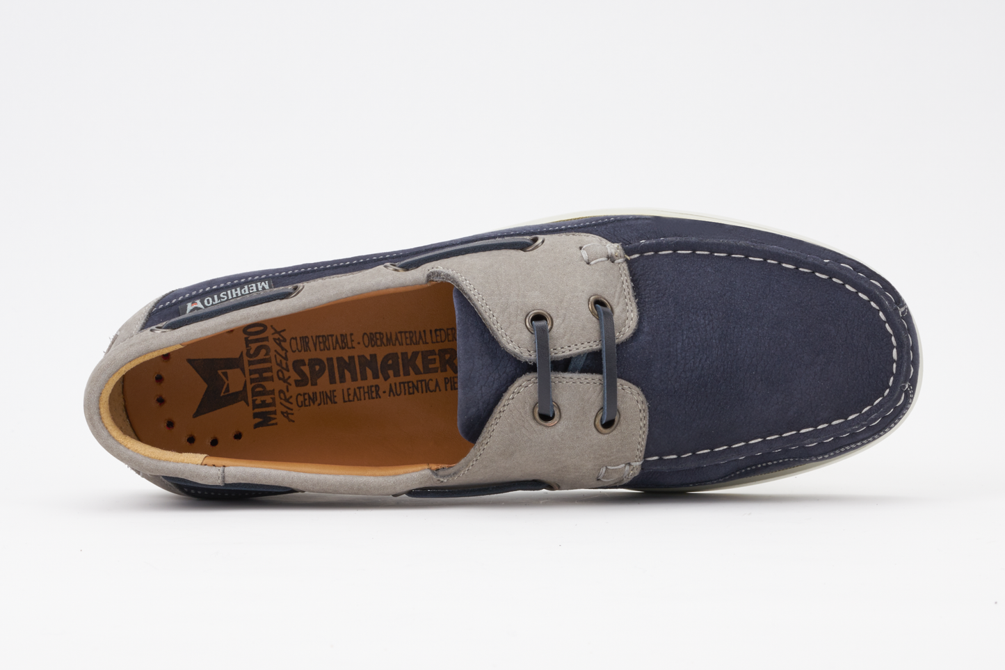 Kombinierte blaue Bootsmokassins
