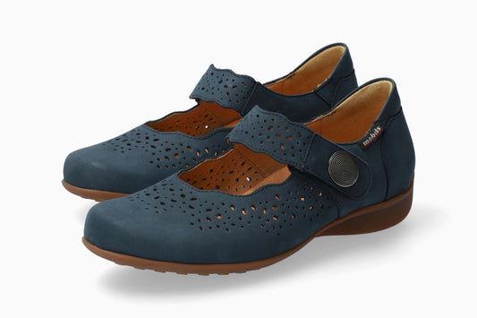 Lamballes Mobils Fabienne Bleu Chaussures femmes Marque Mephisto Shop Nouvelle collection printemps été 2024 Magasins Belgique Liège Eupen