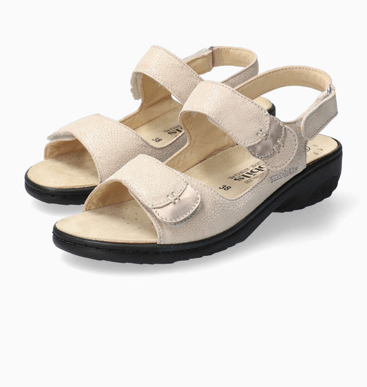 Sandales Mobils Getha Beige Chaussures femmes Mephisto Belgique Liège Eupen Nouvelle collection printemps été 2024