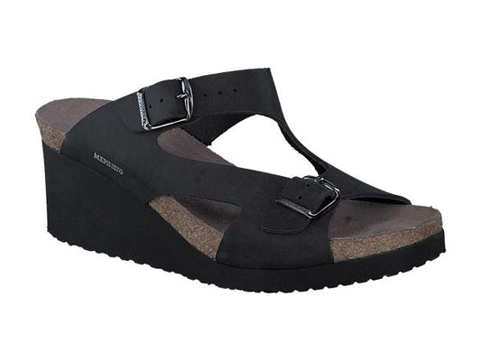 Mules Terie Noir Chaussures cuir confortable femmes Marque Mephisto Shop