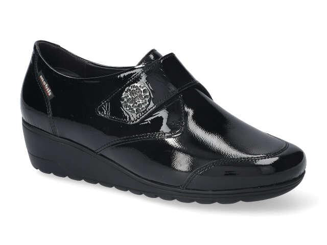 Molières Mobils Branda Noir Vernis Chaussures orthopédiques cuir femmes Marque Mephisto France Shop Nouvelle collection automne hiver 2026 Magasins Belgique Liège Eupen