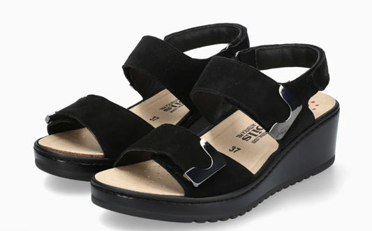 Sandales Mobils Nawel Noir Chaussures cuir confortable femmes Marque Mephisto Shop Nouvelle collection Printemps/été 2026 Magasins Belgique Liège Eupen