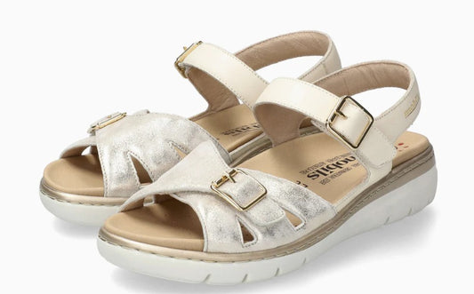 Sandales Mobils Leonna Beige Chaussures cuir confortable femmes Marque Mephisto Shop Nouvelle collection Printemps/été 2026 Magasins Belgique Liège Eupen