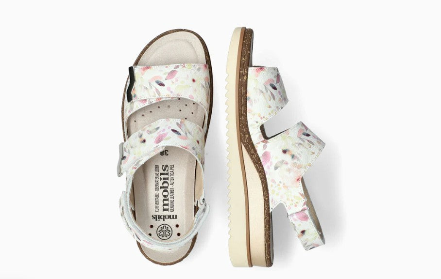 Sandales Mobils Darcie Blanc Fleuri