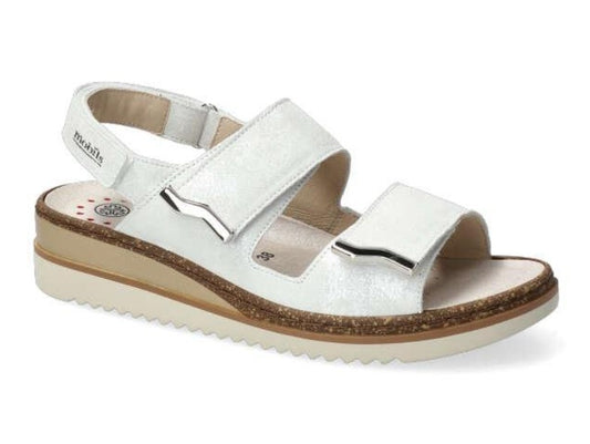 Sandales Mobils Darcie Blanc Irisé Chaussures cuir confortable femmes Marque Mephisto Shop Nouvelle collection Printemps/été 2026 Magasins Belgique Liège Eupen