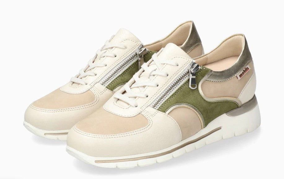 Baskets Mobils Esra Beige Chaussures cuir confortable femmes Marque Mephisto Shop Nouvelle collection Printemps/été 2026 Magasins Belgique Liège Eupen