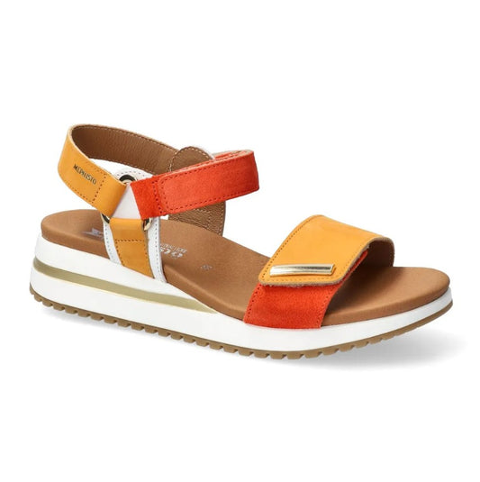 Sandales Jeanie Orange Chaussures cuir confortable femmes Marque Mephisto Shop Nouvelle collection Printemps/été 2026 Magasins Belgique Liège Eupen