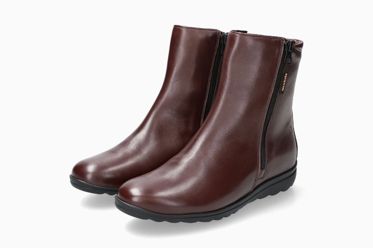 Boots Mobils Noelyne Bordeaux Chaussures orthopédiques cuir femmes Marque Mephisto France Shop Nouvelle collection automne hiver 2026 Magasins Belgique Liège Eupen