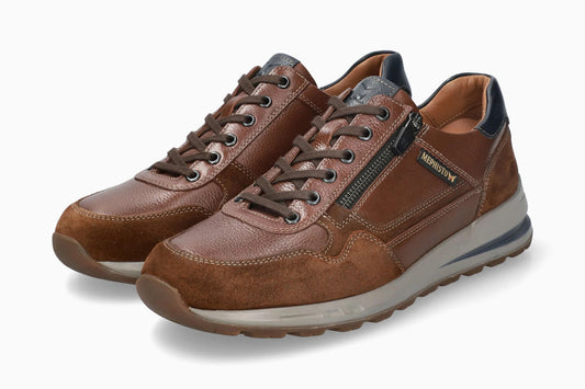 Baskets Bradley Brun Combiné Chaussures orthopédiques cuir femmes Marque Mephisto France Shop Nouvelle collection automne hiver 2026 Magasins Belgique Liège Eupen