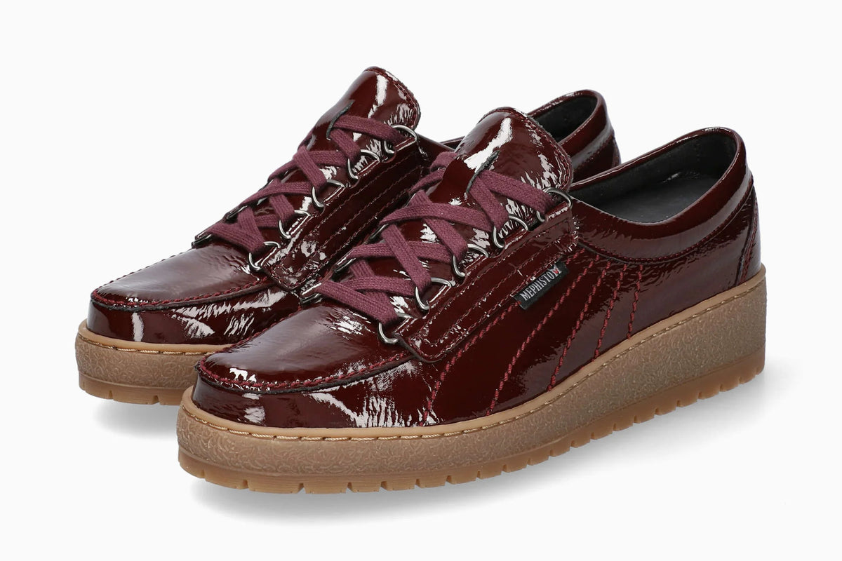 Molières Lady Bordeaux Vernis Chaussures orthopédiques cuir femmes Marque Mephisto France Shop Nouvelle collection automne hiver 2026 Magasins Belgique Liège Eupen