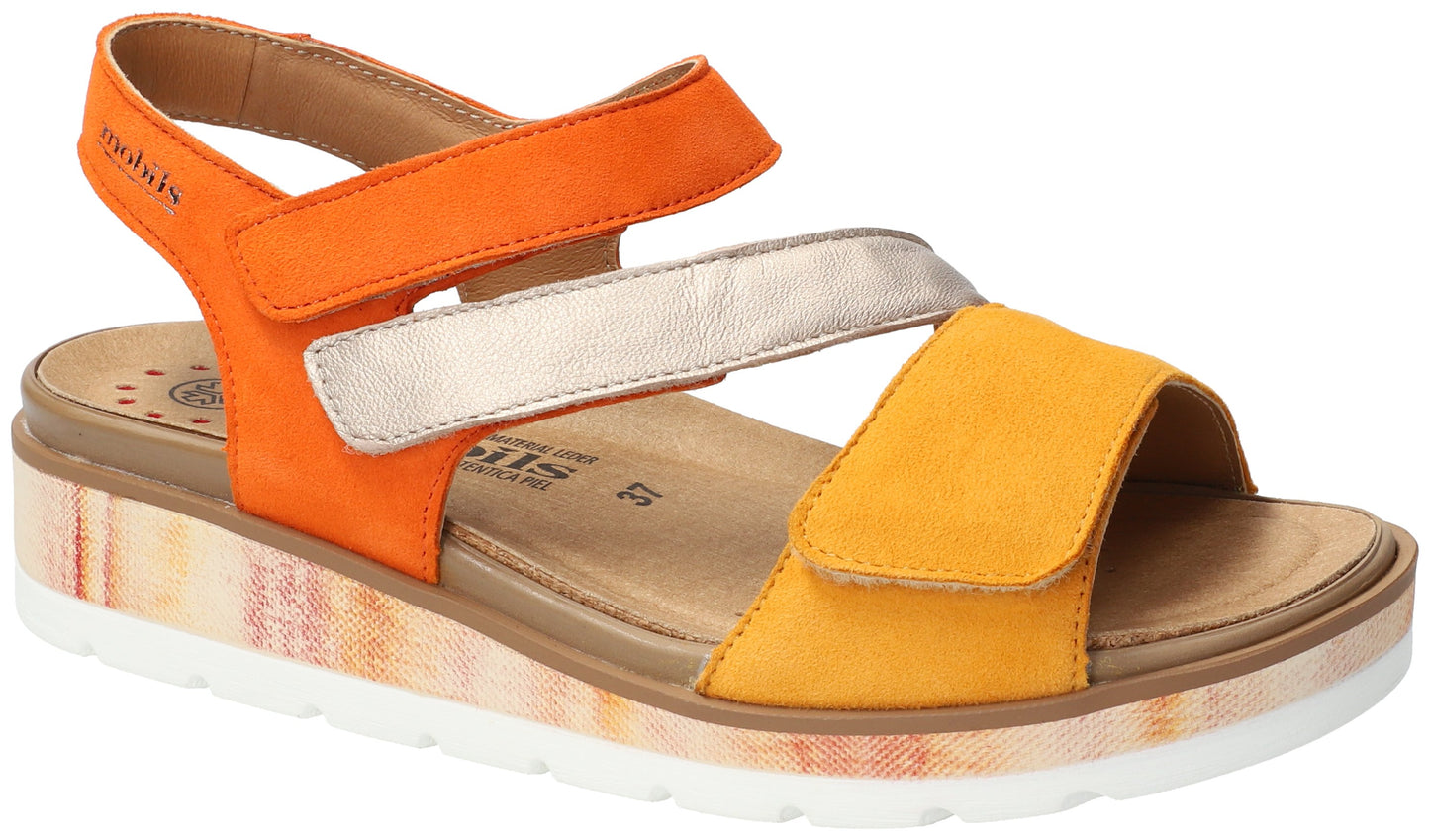 Sandales Mobils Meril Orange Chaussures femmes Marque Mephisto Shop Nouvelle collection printemps été 2024 Magasins Belgique Liège Eupen