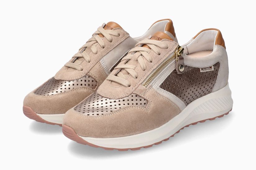 Baskets Kim Beige Marque Mephisto Nouvelle Collection printemps été 2024 Chaussures Femmes Magasin Liège Eupen