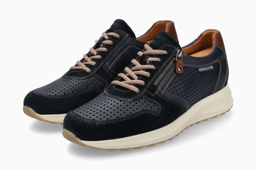 Baskets Dino Bleu Chaussures hommes Marque Mephisto Shop Nouvelle collection printemps été 2024 Magasins Belgique Liège Eupen