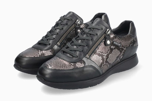 Baskets Monia Noir Combiné Chaussures femmes Marque Mephisto Shop Nouvelle collection Automne Hiver 2024 Magasins Belgique Liège Eupen