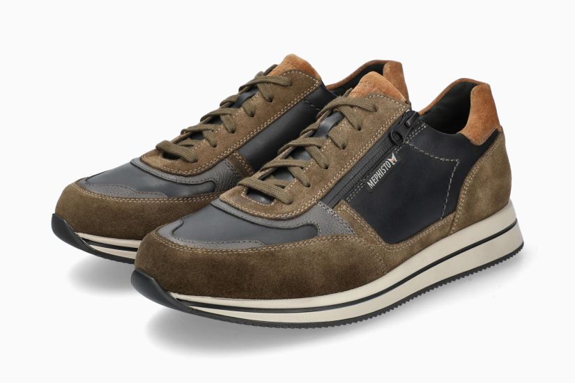 Baskets Gilford Kaki Chaussures hommes Marque Mephisto Shop Nouvelle collection automne hiver 2024 Magasins Belgique Liège Eupen