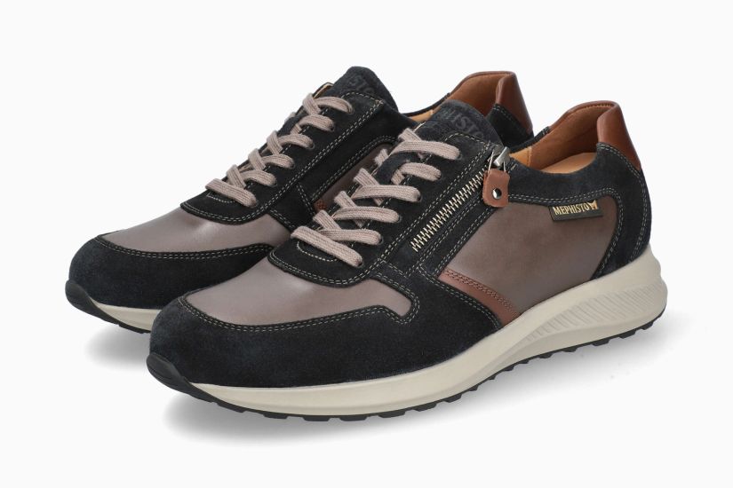 Baskets Dino Bleu Combiné Chaussures hommes Marque Mephisto Shop Nouvelle collection automne hiver 2025 Magasins Belgique Liège Eupen