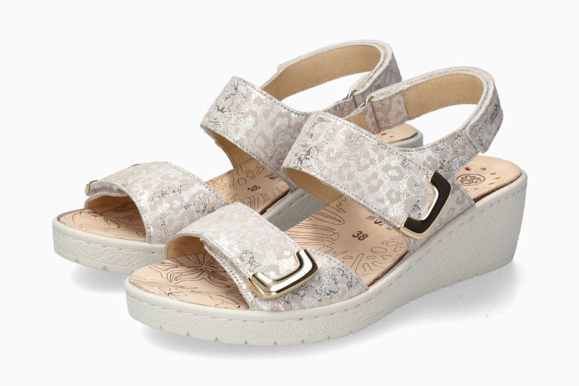 Sandales Mobils Pam Chic Beige Combiné chaussures femmes Mephisto Nouvelle collection printemps été 2024