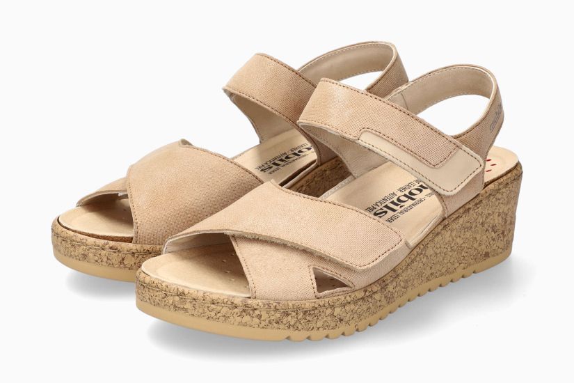 Sandales Mobils Noor Beige Chaussures cuir confortable femmes Marque Mephisto Shop Nouvelle collection Printemps/été 2025 Magasins Belgique Liège Eupen