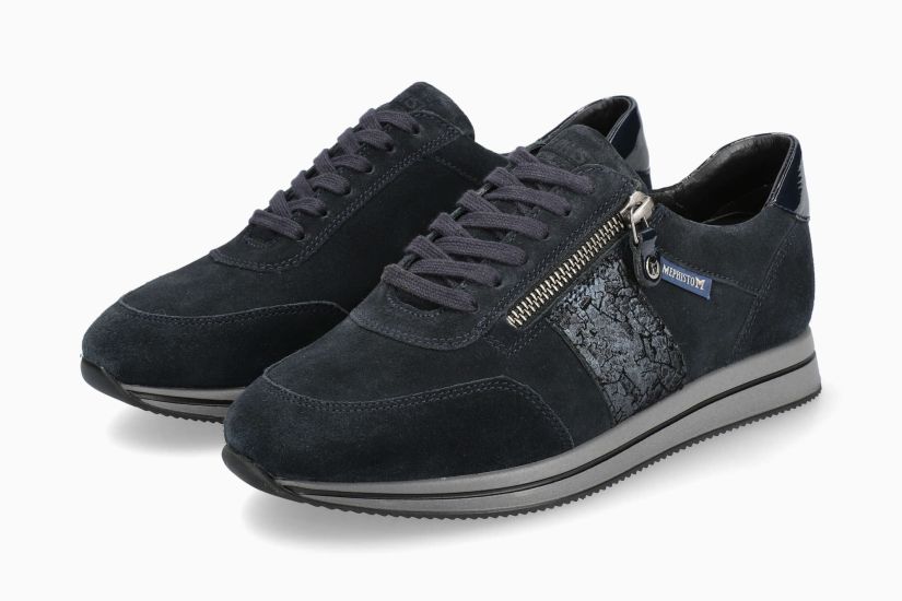 Baskets Louma Bleu Chaussures femmes Marque Mephisto Shop Nouvelle collection Automne Hiver 2024 Magasins Belgique Liège Eupen