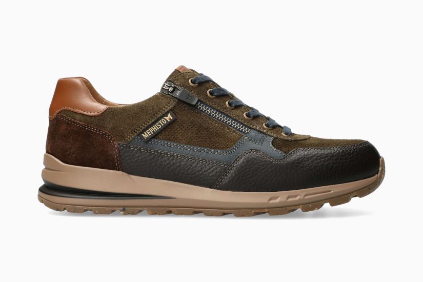 Bradley kaki gecombineerde sneakers 