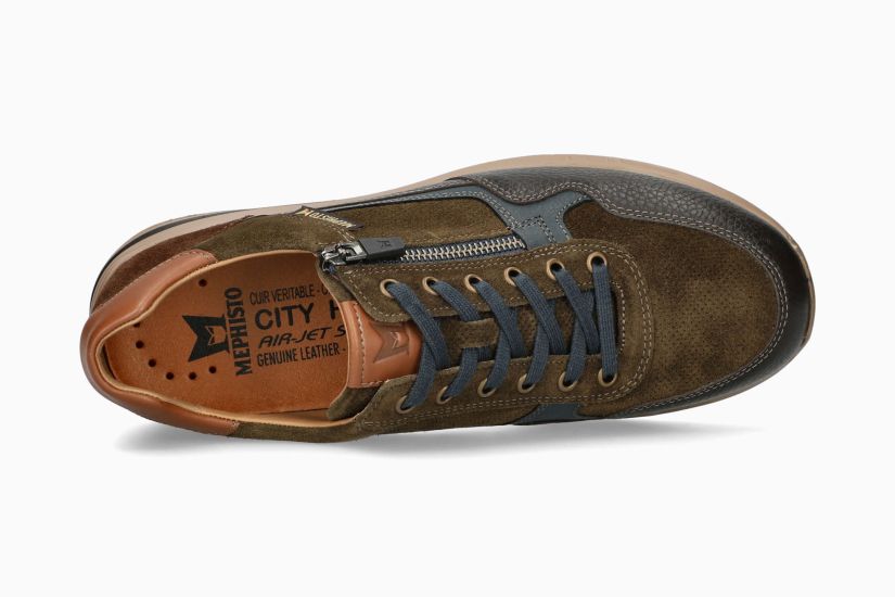 Bradley kaki gecombineerde sneakers 