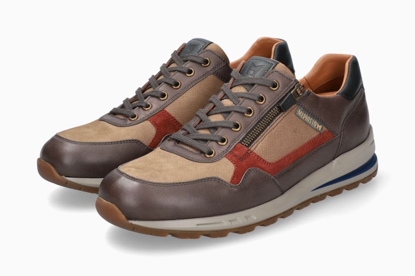 Baskets Bradley Brun Mélangé Chaussures hommes Marque Mephisto Shop Nouvelle collection automne hiver 2024 Magasins Belgique Liège Eupen