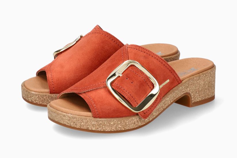 Mules Foline Rouge Chaussures cuir confortable femmes Marque Mephisto Shop Nouvelle collection Printemps/été 2025 Magasins Belgique Liège Eupen