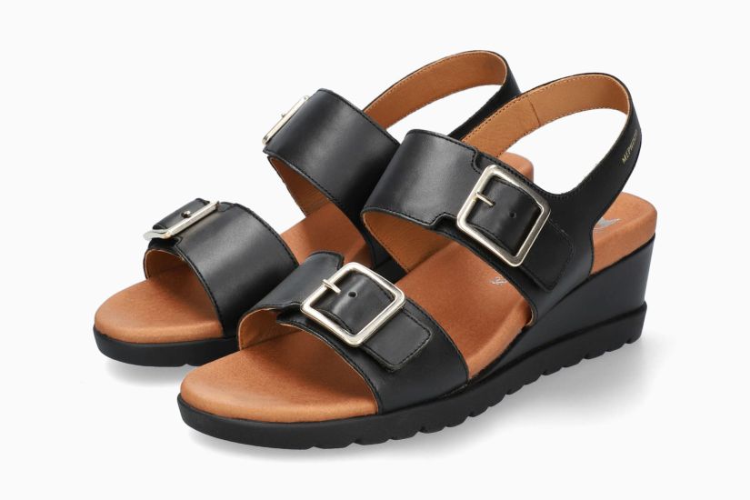 Sandales Ysabel Noir Chaussures cuir confortable femmes Marque Mephisto Shop Nouvelle collection Printemps/été 2025 Magasins Belgique Liège Eupen
