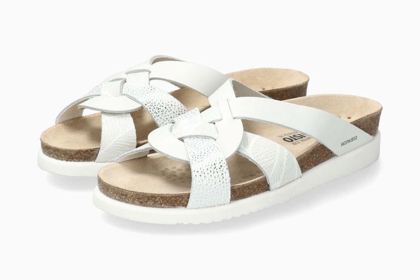 Mules Halix Blanc Chaussures cuir confortable femmes Marque Mephisto Shop Nouvelle collection Printemps/été 2025 Magasins Belgique Liège Eupen