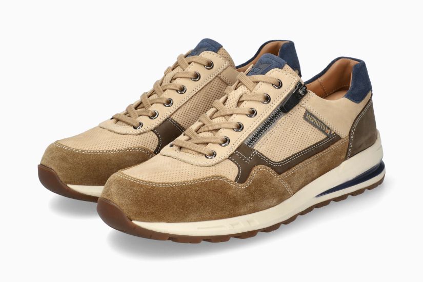 Baskets Bradley Brun Clair Chaussures cuir confortable hommes Marque Mephisto Shop Nouvelle collection Printemps/été 2025 Magasins Belgique Liège Eupen