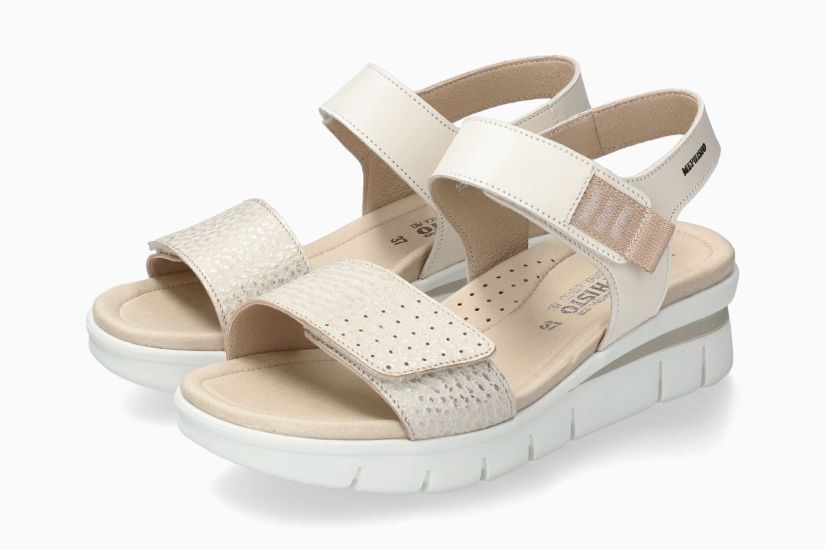 Sandales Rosane Beige Chaussures cuir confortable femmes Marque Mephisto Shop Nouvelle collection Printemps/été 2025 Magasins Belgique Liège Eupen