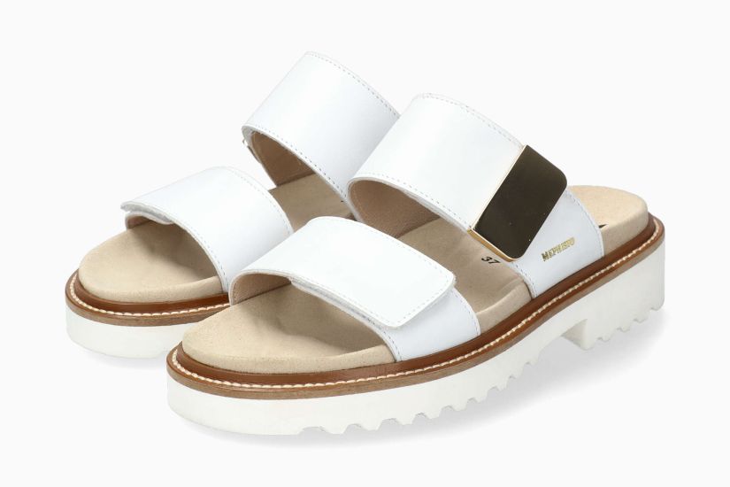 Mules Vonny Blanc Chaussures cuir confortable femmes Marque Mephisto Shop Nouvelle collection Printemps/été 2025 Magasins Belgique Liège Eupen