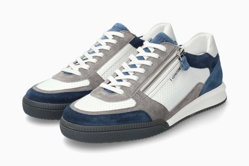 Baskets Endrik Bleu Chaussures cuir confortable hommes Marque Mephisto Shop Nouvelle collection Printemps/été 2025 Magasins Belgique Liège Eupen
