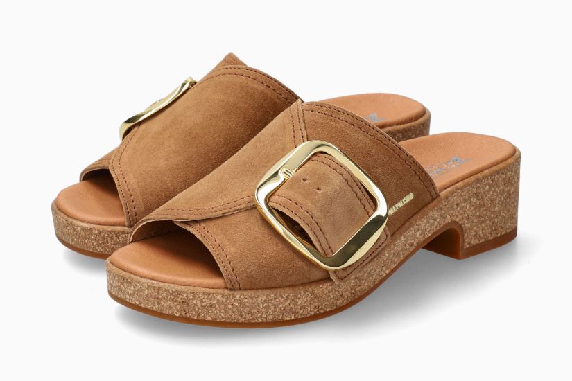 Mules Foline Camel Chaussures cuir confortable femmes Marque Mephisto Shop Nouvelle collection Printemps/été 2025 Magasins Belgique Liège Eupen