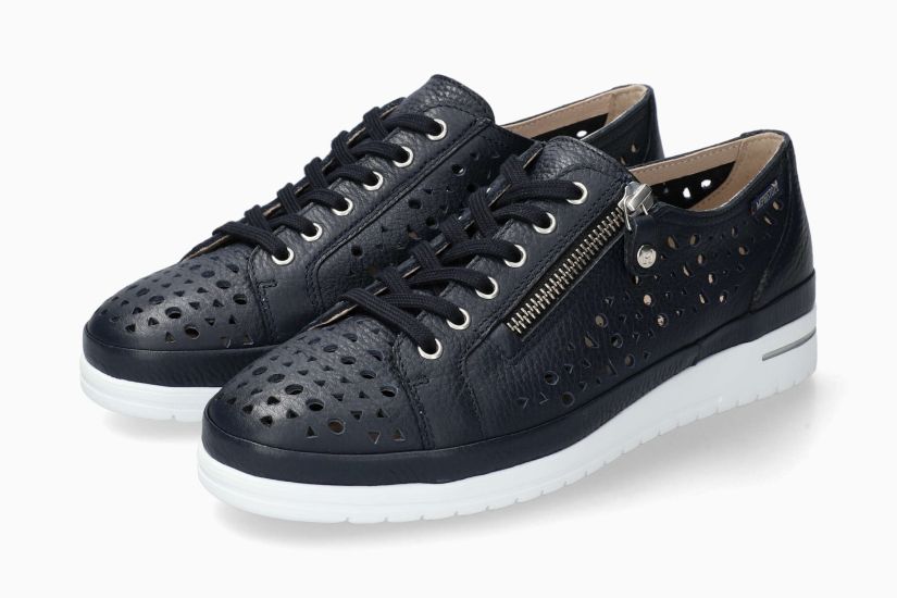 Baskets June Bleu Chaussures cuir confortable femmes Marque Mephisto Shop Nouvelle collection Printemps/été 2025 Magasins Belgique Liège Eupen