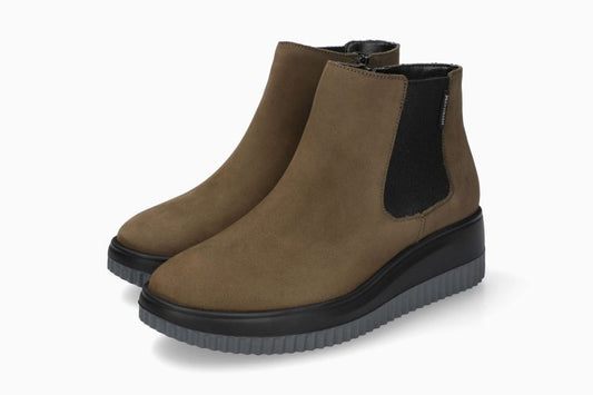 Boots Bionda Kaki Chaussures femmes Marque Mephisto Shop Nouvelle collection automne hiver 2025 Magasins Belgique Liège Eupen