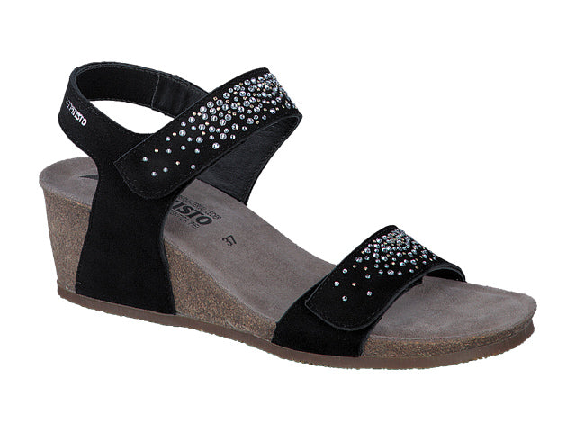 Sandales Maria Spark Noir Chaussures cuir confortable femmes Marque Mephisto Shop Nouvelle collection Printemps/été 2026 Magasins Belgique Liège Eupen