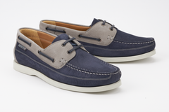 Kombinierte blaue Bootsmokassins