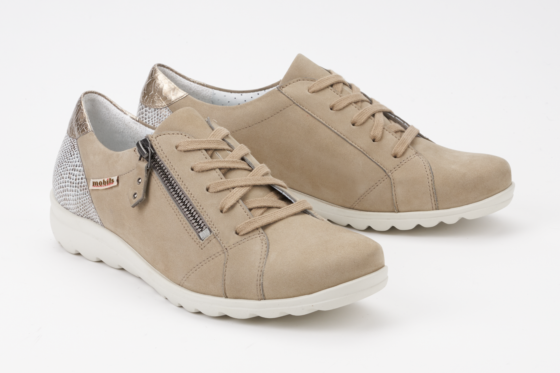 Baskets mobils beige femmes Mephisto Belgique