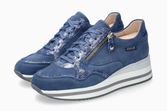 Baskets Olimpia Bleu chaussures femmes Marque Mephisto Magasins Belgique Liège Eupen Nouvelle collection printemps été 2024