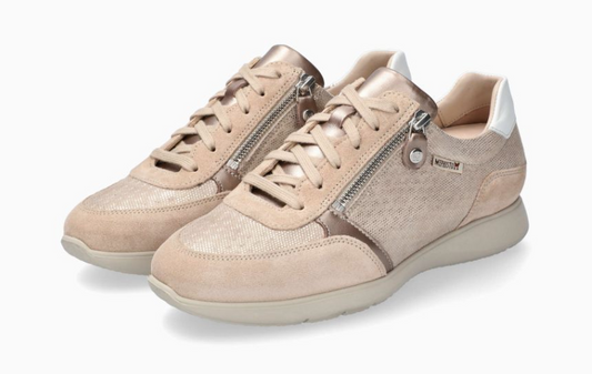 Baskets Monia Beige Clair chaussures femmes Marque Mephisto Nouvelle collection printemps été 2024