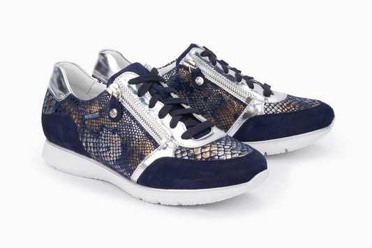 Baskets Monia Bleu Marque Mephisto chaussures femmes Mephisto Belgique Liège Nouvelle collection printemps été 2024